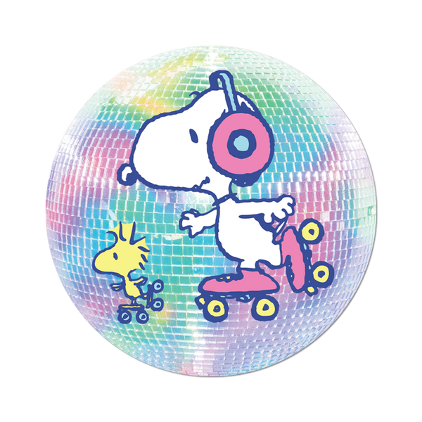 Snoopy & Woodstock Roller Skating Disco Sticker