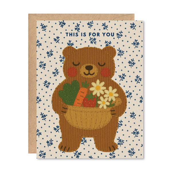 Patchwork Gift Bear Card