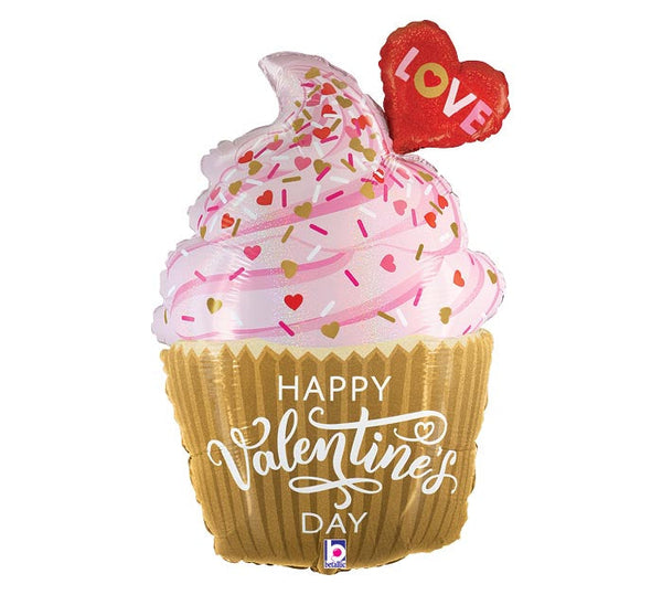 Happy Valentines Day Cupcake 22" Balloon