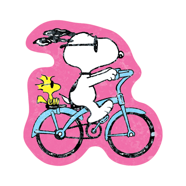 Snoopy Riding a Bicycle Vinyl Sticker