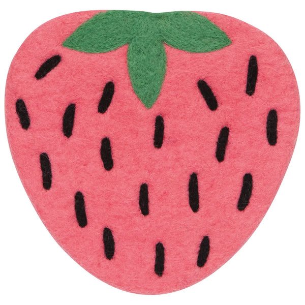 Strawberry Wool Felt Trivet