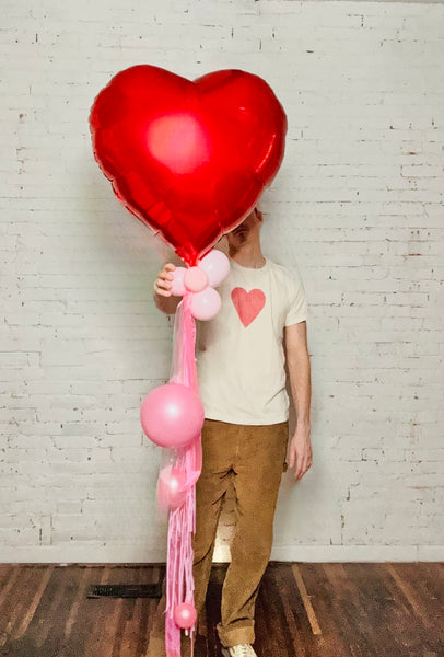 'All My Lovin'' 32" Metallic Red Foil Valentine's Day Heart Helium Balloon