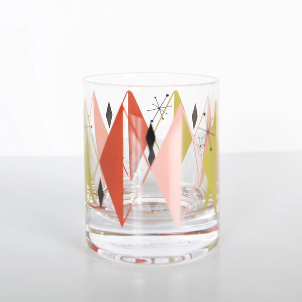 Set of 2 Diamond Retro Vintage Whiskey Cocktail Glass