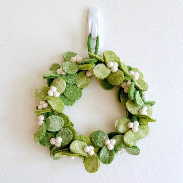 12" Felt Mistletoe Wreath