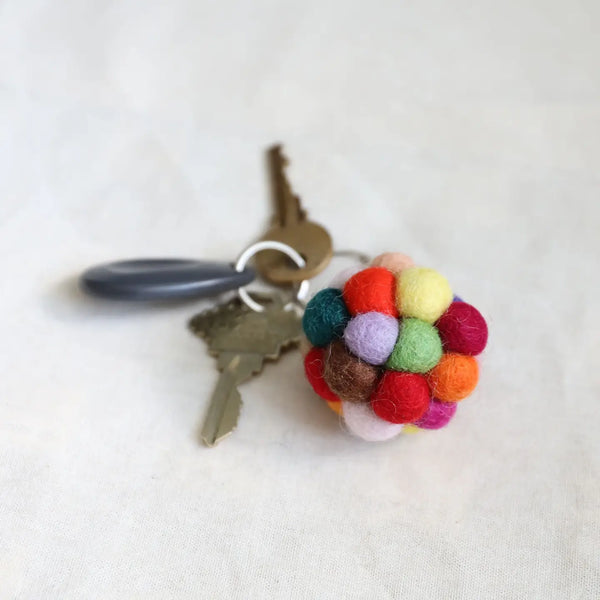 Felt Pompom Ball Keychain