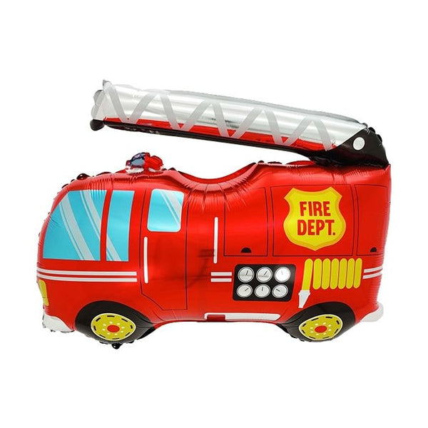 25" Fire Truck Foil Mylar Helium Balloon