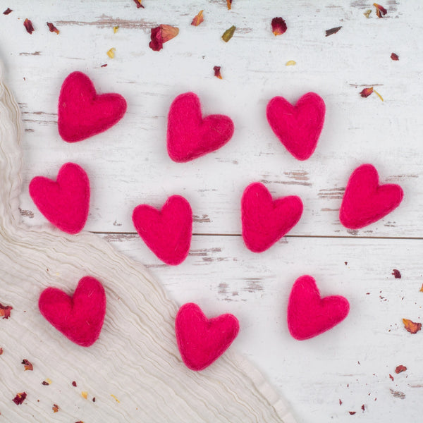 Wool Felt Hearts