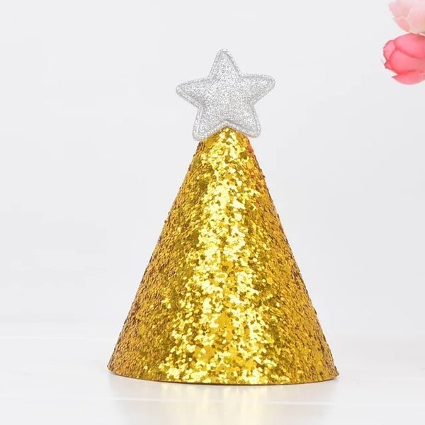 Mini Gold Glitter Birthday Party Hats (More Colors)