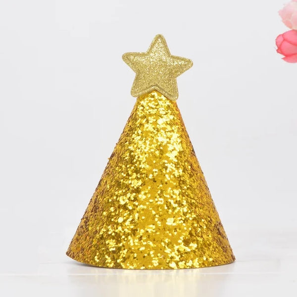 Mini Gold Glitter Birthday Party Hats (More Colors)