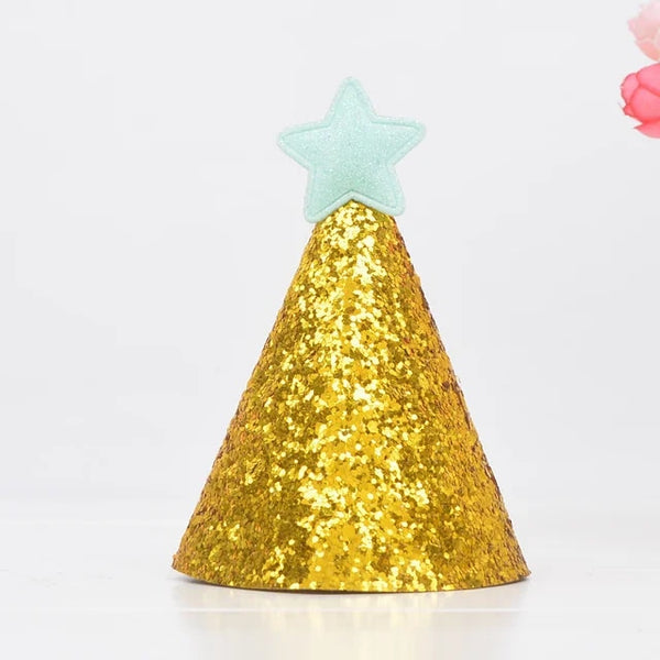 Mini Gold Glitter Birthday Party Hats (More Colors)