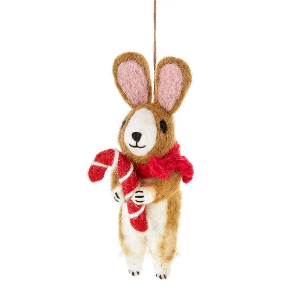 Handmade Felt Hanging Cinnamon the Rabbit Christmas Decor
