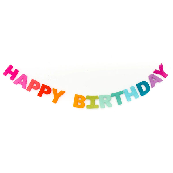4.5 Foot Handmade Felt "Happy Birthday" Banner
