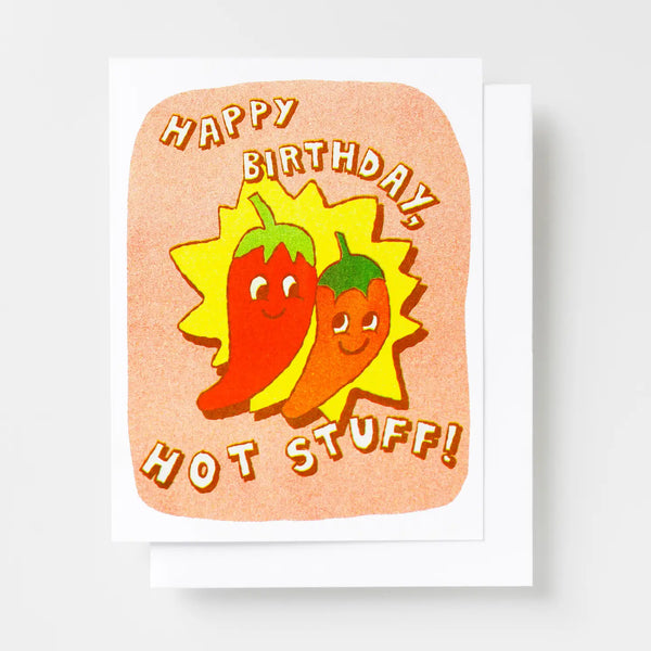 Hot Stuff Risograph Greeting Card