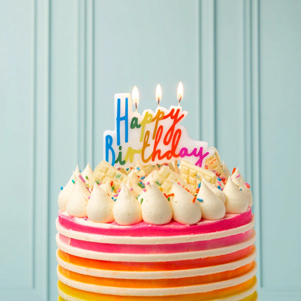 Happy Birthday Rainbow Cake Topper Candle