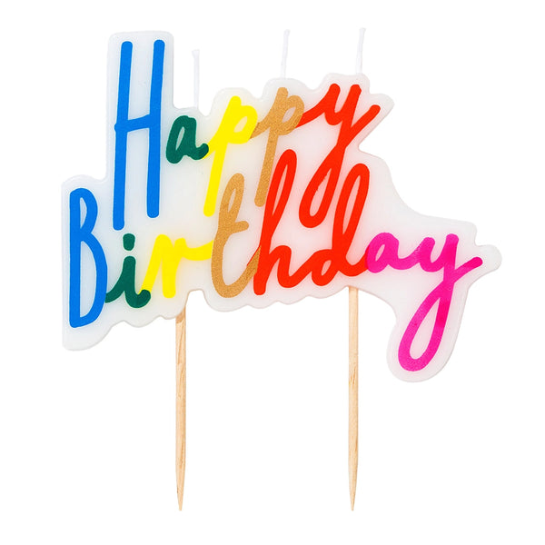 Happy Birthday Rainbow Cake Topper Candle