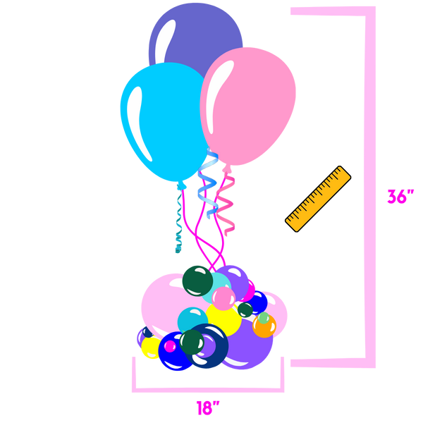 Tabletop Helium Balloon Centerpieces With Organic Bubble Base (more options)