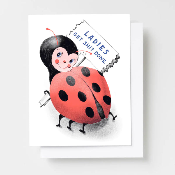 Ladybug Risograph Greeting Card
