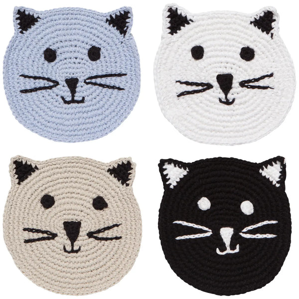 Cat Crochet Coasters Set of 4