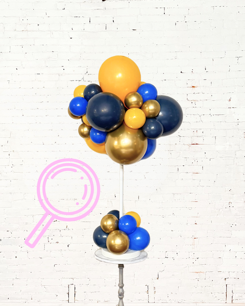 Mini 44 inch Tabletop centerpiece organic balloon tower close up for pick up and delivery in Pittsburgh