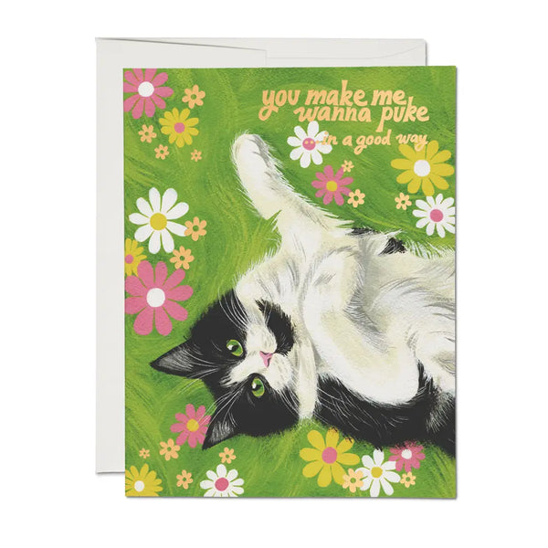 You Make Me Wanna Puke Cat Greeting Card