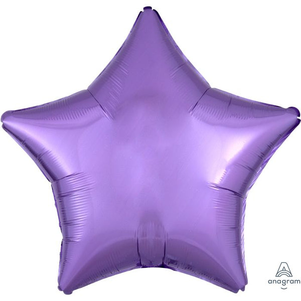 18" Pearl Lavender Star Foil Mylar Helium Balloon