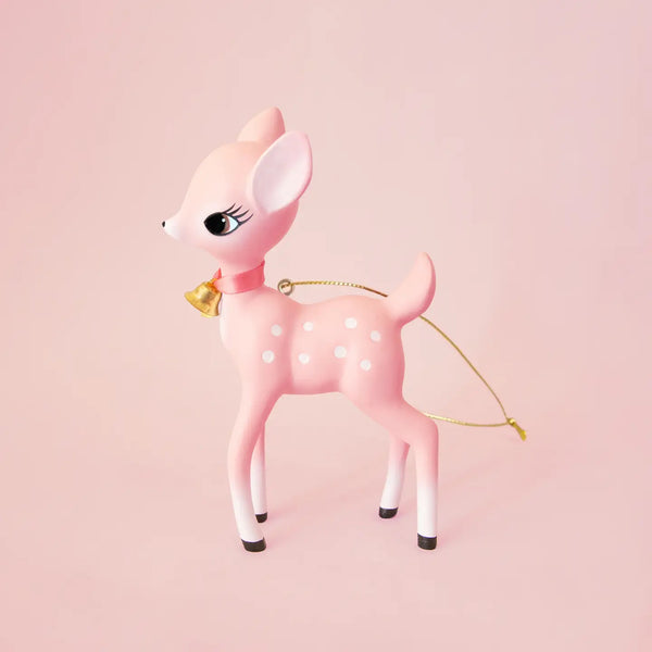 Pink 'Clarice' Retro Deer Ornament