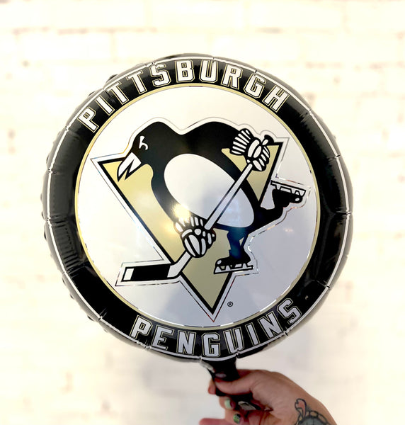 pittsburgh penguins hockey 18 inch foil mylar helium balloon sports tailgate gameday pick up delivery pittsburgh lawrenceville