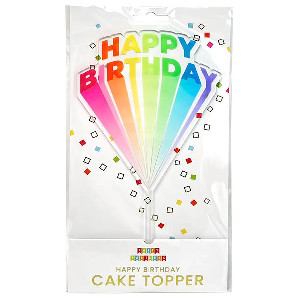 rainbow happy birthday acrylic cake topper