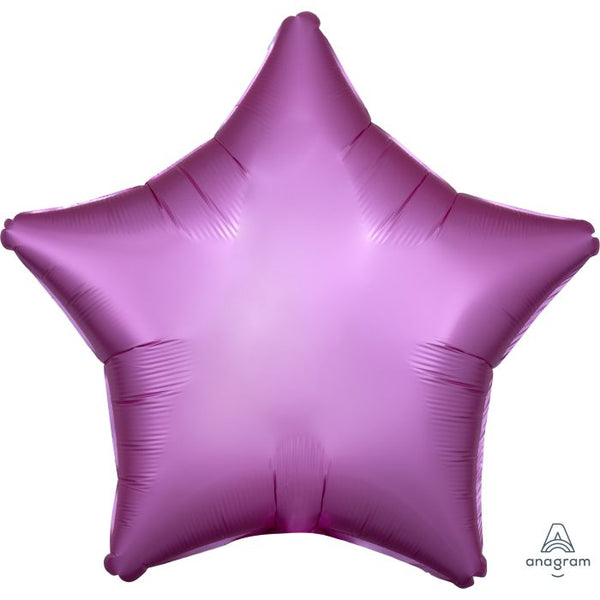 18" Satin Flamingo Pink Star Foil Mylar Helium Balloon