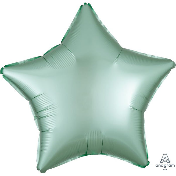18" Satin Mint Green Star Foil Mylar Helium Balloon