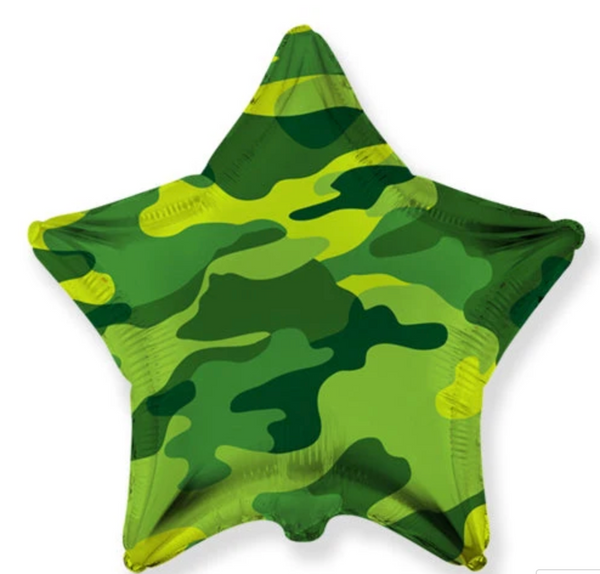 18" Camoflauge Star Foil Mylar Balloon