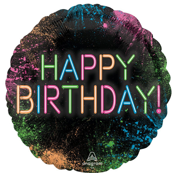 happy birthday 17" neo foil helium balloon delivery pittsburgh