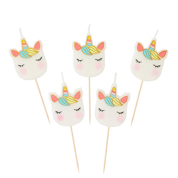 Unicorn Birthday Candles | Set of 5