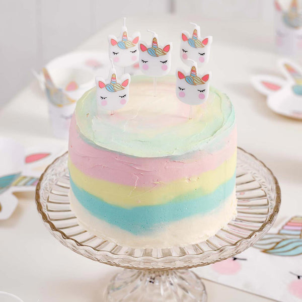 Unicorn Birthday Candles | Set of 5