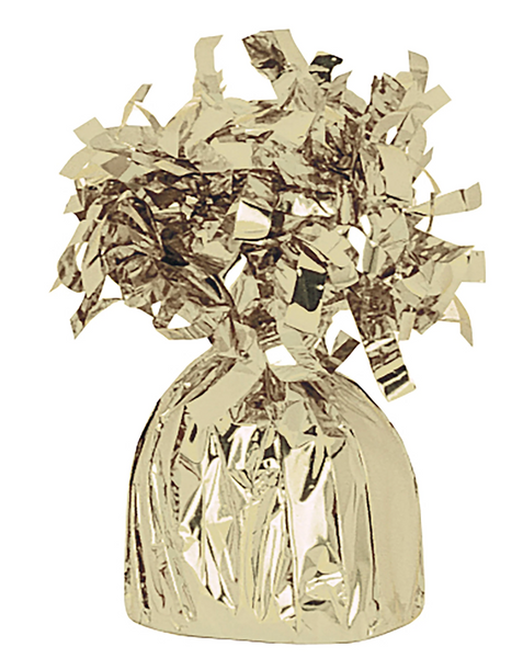 6oz white gold champagne balloon weight foil