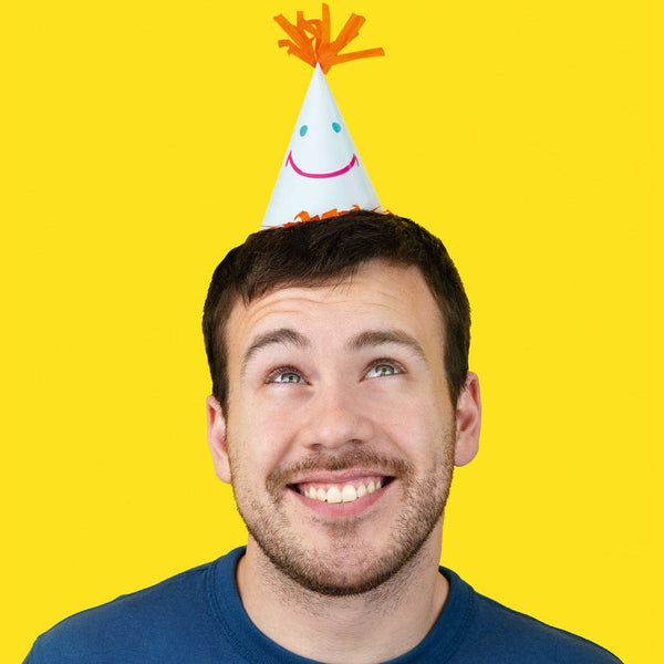 Happy Face Party Hats - 5 Pack | Birthday Party Supplies |