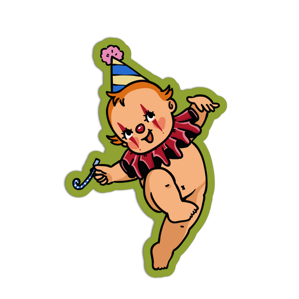 Cutie Kewpie Clown Vinyl  Sticker