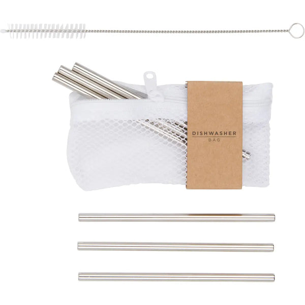 Set of 6 Short Metal Straws