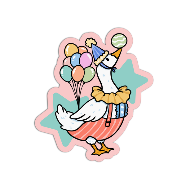 Pastel Carnival Silly Goose Sticker