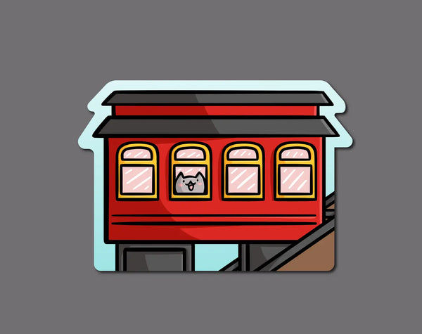 Duquesne Incline Kitty Vinyl Sticker