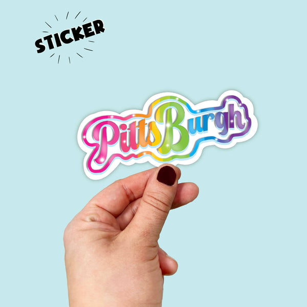 Waterproof Rainbow Pittsburgh Sticker 
