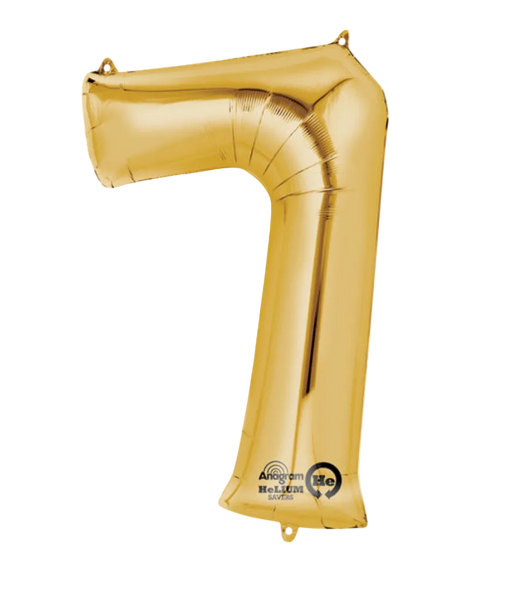 gold seven foil number helium balloon delivery pittsburgh