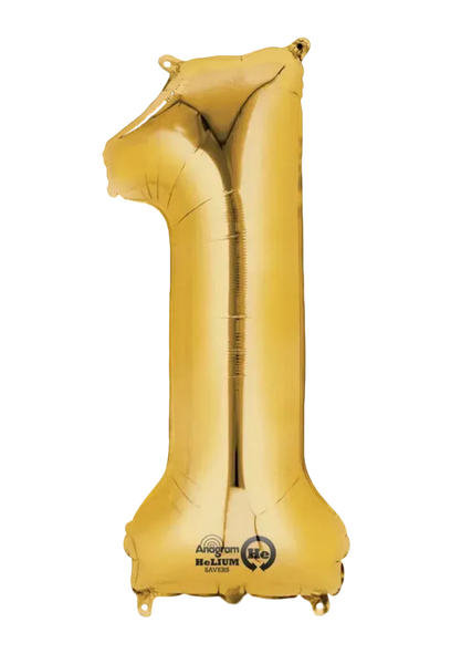 gold one foil number helium balloon delivery pittsburgh