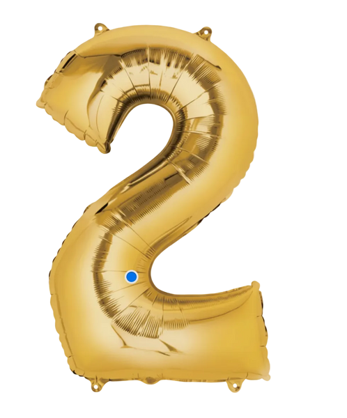 gold two foil number helium balloon delivery pittsburgh