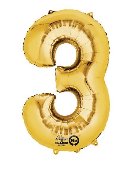 gold three foil number helium balloon delivery pittsburgh