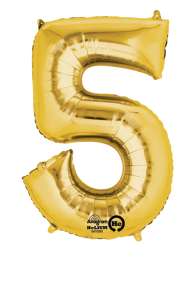 gold five foil number helium balloon delivery pittsburgh