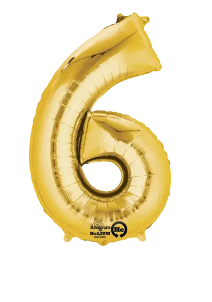 gold six foil number helium balloon delivery pittsburgh