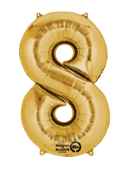 gold eight foil number helium balloon delivery pittsburgh