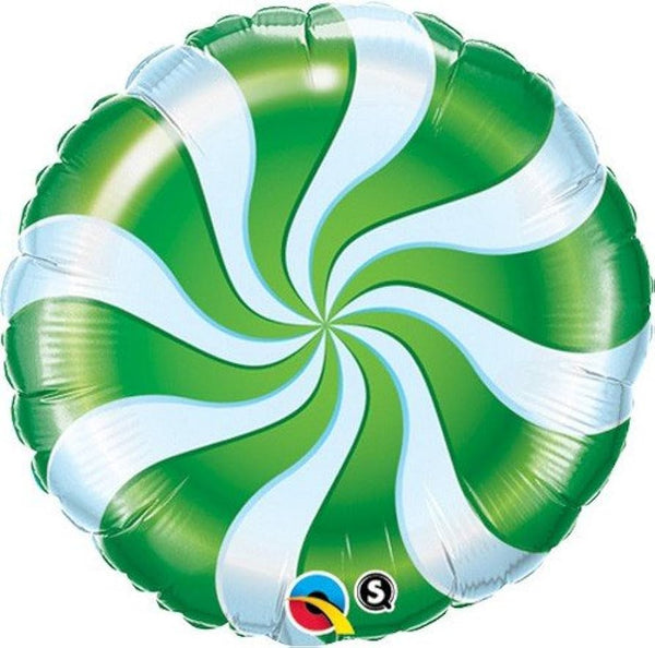 18" Green Peppermint Swirl Candy Balloon