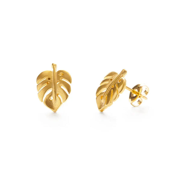 Monstera Stud Earring